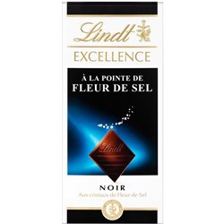 Lindt Excellence Noir à la Pointe de Fleur de Sel 100g (lot de 10)