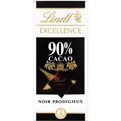 Lindt Excellence Noir Prodigieux 90% Cacao 100g (lot de 4)