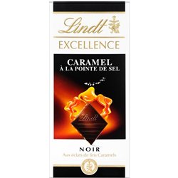 Lindt Excellence Noir aux Éclats de Fins Caramels à la Pointe de Sel 100g (lot de 6)