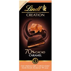Lindt Création Coeur Voluptueux Truffe et Coulis de Caramel Chocolat Noir 70% Cacao 150g (lot de 10)