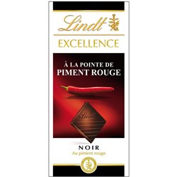 Lindt Excellence Noir à la Pointe de Piment Rouge 100g (lot de 8)