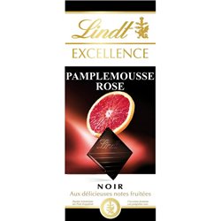 Lindt Excellence Noir aux Délicieuses Notes Fruitées Pamplemousse Rose 100g (lot de 4)