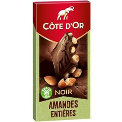 Côte d’Or Noir Amandes Entières 180g (lot de 9)
