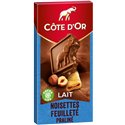 Côte d’Or Lait Noisettes Feuilleté Praliné 180g (lot de 6)