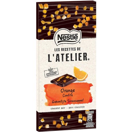 Nestlé Les Recettes de l’Atelier Orange Confite Chocolat Noir 150g (lot de 2)
