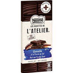 Nestlé Les Recettes de l’Atelier Ganache à la Pointe de Sel Chocolat Noir 150g (lot de 4)