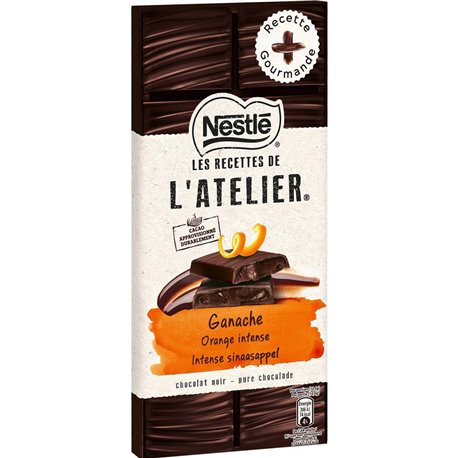 Nestlé Les Recettes de l’Atelier Ganache Orange Intense Chocolat Noir 150g (lot de 8)