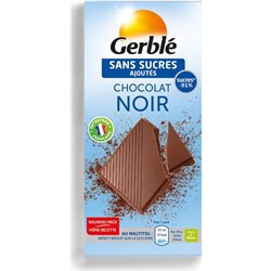 Gerblé Chocolat Noir Sans Sucres Ajoutés 80g (lot de 9)