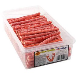 Tubes Fourrés Cerise Acide (Boîte de 150 pièces)
