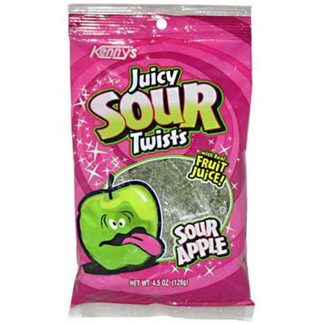 Juicy Sour Twists Pomme (Sachet de 128g)