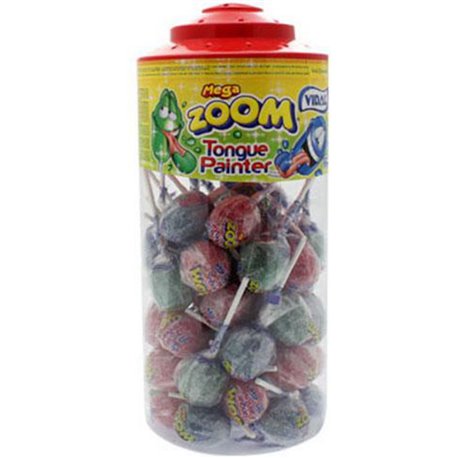 Sucettes Mega Zoom Tongue Painter (Boîte de 50 pièces)
