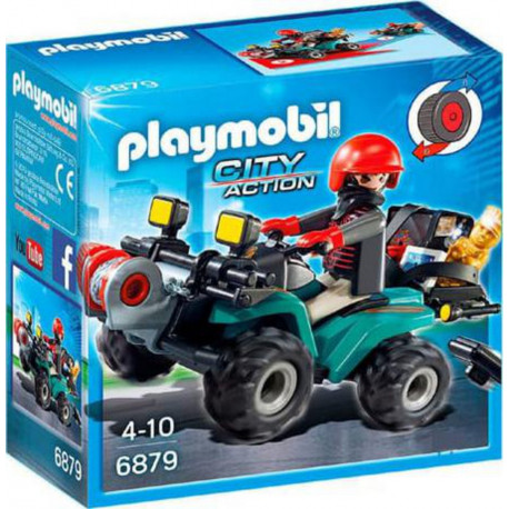 PLAYMOBIL 6879 City Action - Quad avec treuil et bandit