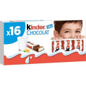 Kinder Chocolat Bâtonnets Barres chocolatées fourrées au lait 200g x16 (lot de 4)