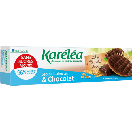 Karelea Biscuits sablés chocolat noir céréales sans sucres ajoutés