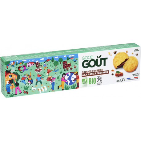 Good Gout Biscuits Bio sablés fourrés à la pâte à tartiner 100g