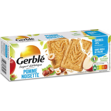 Gerble Biscuits Pomme Noisette -59% sucres 230g