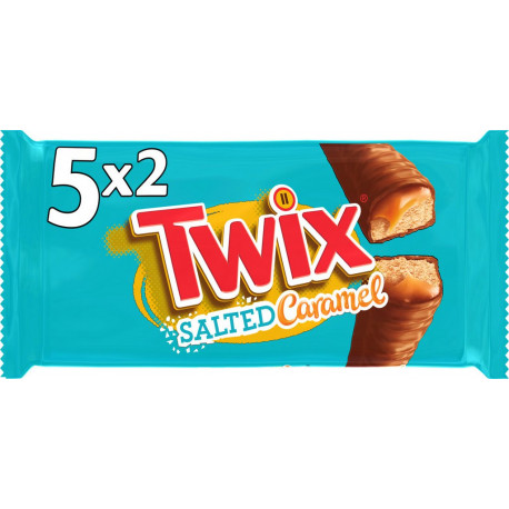 TWIX Barres chocolatées biscuits enrobée de chocolat et caramel salé 5x2 230g