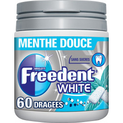White Freedent Chewing-gum s/ sucres goût menthe douce x60 84g