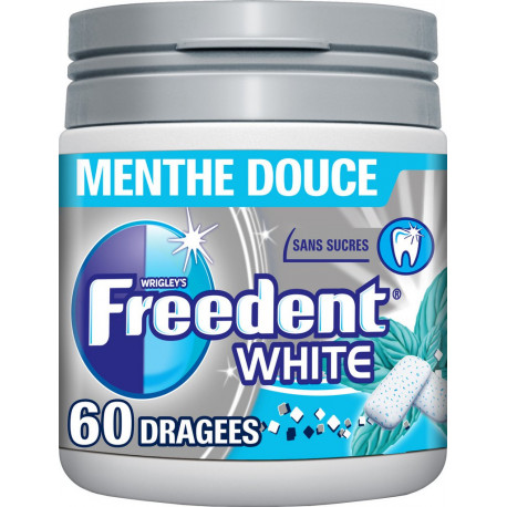 White Freedent Chewing-gum s/ sucres goût menthe douce x60 84g