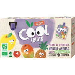 Vitabio Compotes en gourdes pomme mangue ananas bio