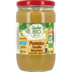 Jardin Bio Logique Compotes pomme vanille Bourbon sans sucres ajoutés JARDIN BIO'LOGIQUE