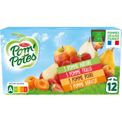 Pom Potes Compotes en gourde assortiment POM'POTES 12x90g 1080g