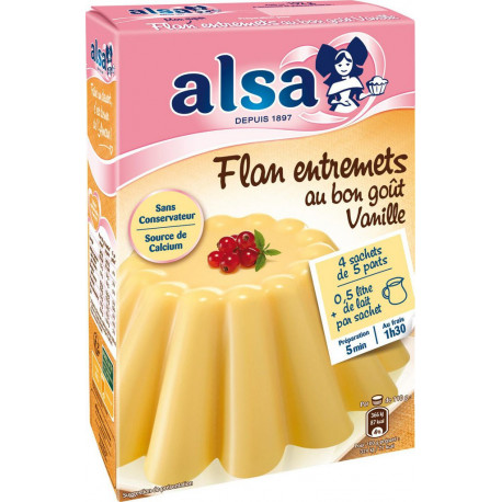 ALSA Préparation dessert Flan Entremets Vanille 192g
