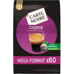 CARTE NOIRE Café dosettes Compatibles SENSEO Corsé n°6