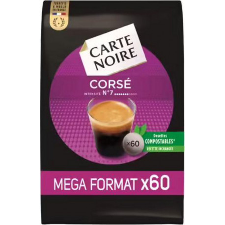 CARTE NOIRE Café dosettes Compatibles SENSEO Corsé n°6