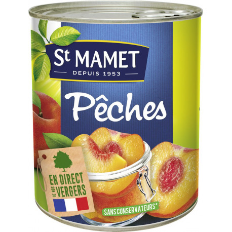 St Mamet Fruits au sirop Pêches 475g (lot de 5)