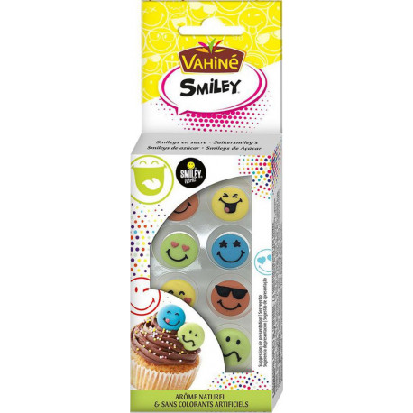 Vahiné Smiley 8 Smileys en Sucre Arôme Naturel & Sans Colorants Artificiels