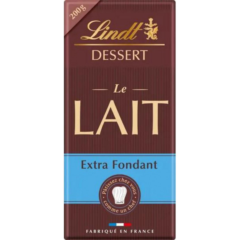 LINDT CHOCOLAT DESSERT LAIT extra fondant 200g