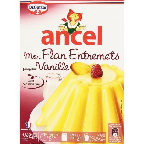 ANCEL Préparation dessert Flan Entremets Vanille 180g