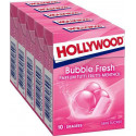 HOLLYWOOD Chewing-gum Bubble Fresh Tutti Frutti Menthol sans sucres x5 étuis