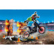 Playmobil 70553 PILOTE MOTO +MUR FEU STUNTSHOW