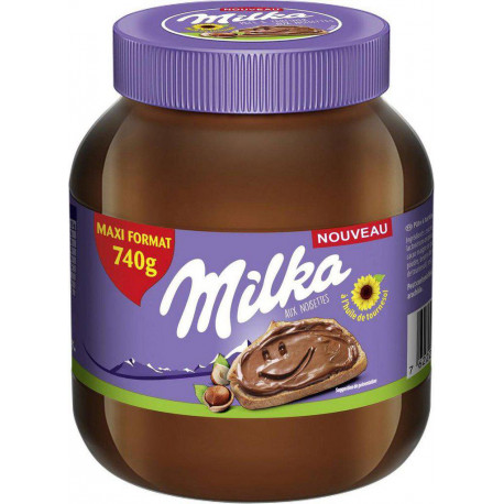 MILKA Pâte à tartiner aux noisettes 740g (lot de 2)