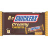 SNICKERS Creamy barres chocolatées aux cacahuètes grillées et caramel x5 182.5g