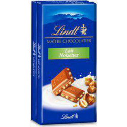 LINDT CHOCOLAT Lait Noisettes 2x100g 200g