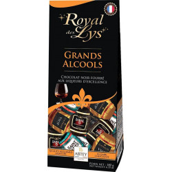 Royal des Lys Abtey Chocolat noir fourré à la liqueur Grands alcools 180g