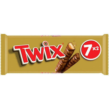 Twix Barre chocolatée nappage caramel x7 350g