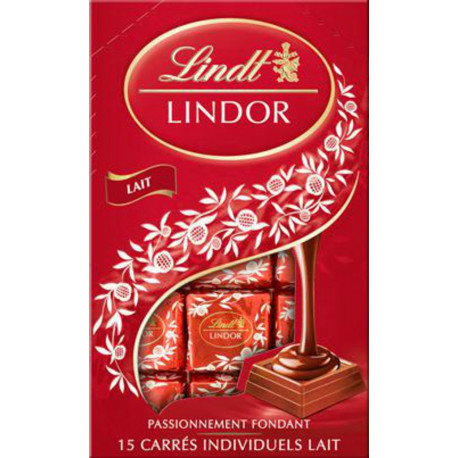 Lindt LINDOR Carrés Lait 145g (lot de 5)