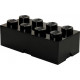 Lego Brique de rangement 8 plots Boîte de rangement empilable 12L noir