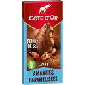 COTE D'OR Chocolat au lait à la pointe de sel et aux amandes caramélisées 180g