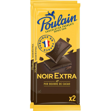 Poulain Tablettes Chocolat NOIR EXTRA 2x100g 200g
