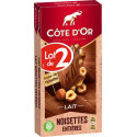 Côte d’Or Tablette de chocolat au lait et noisettes entières 2x180g