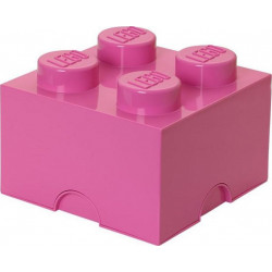 LEGO Storage Brick With 4 Knobs, in Medium Pink