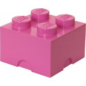 LEGO Storage Brick With 4 Knobs, in Medium Pink