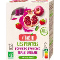 Vitabio Gourde 100% fruits bio Pomme Fraise Grenade 4x120g 480g