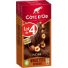 Tablette de chocolat Côte d'or Noir noisette 4x180g 720g