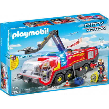PLAYMOBIL 71371 City Action - Pompiers Avec Véhicule Aéroportuaire